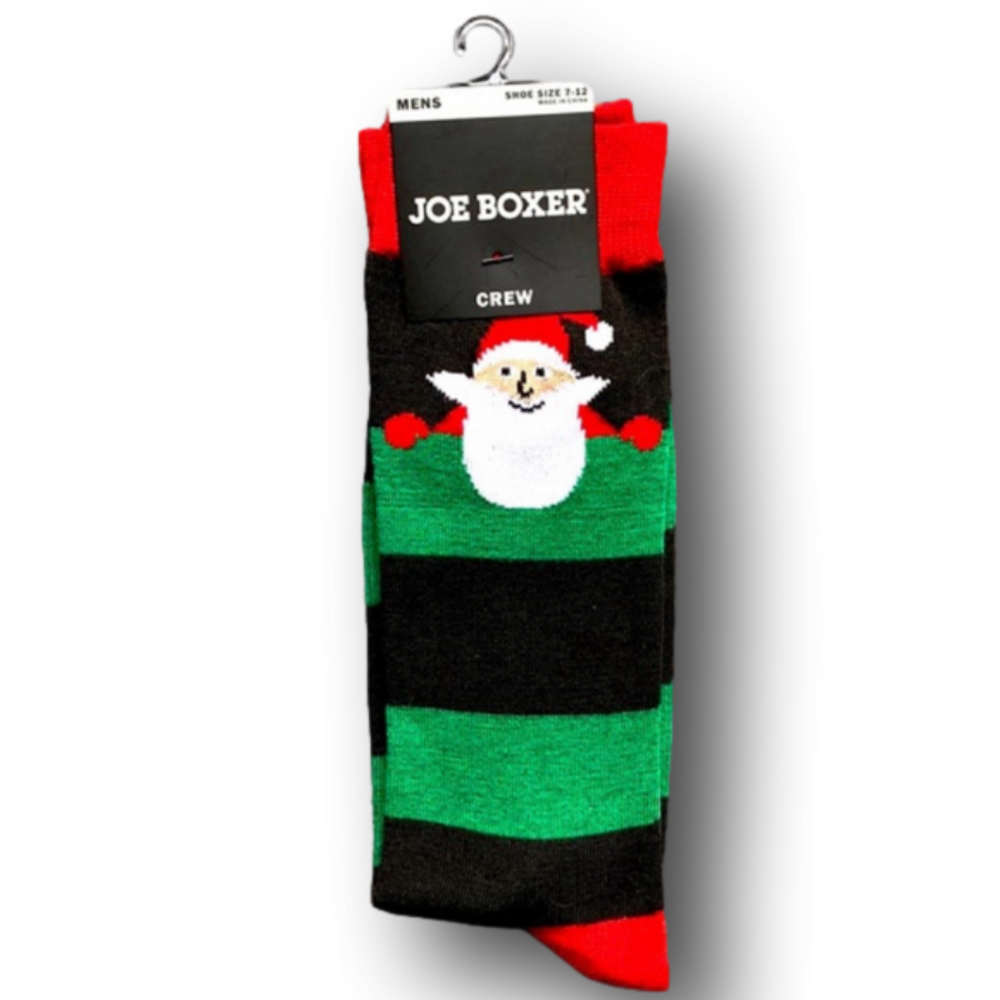 3/$18 Peeking Santa Claus Christmas Holiday Funny Socks - NWT